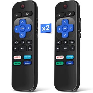 2 pack universal tv remote for roku tv, akwor replacement for tcl roku/for hisense roku/for sharp roku tv,tv remote with netflix disney+/hulu/prime video