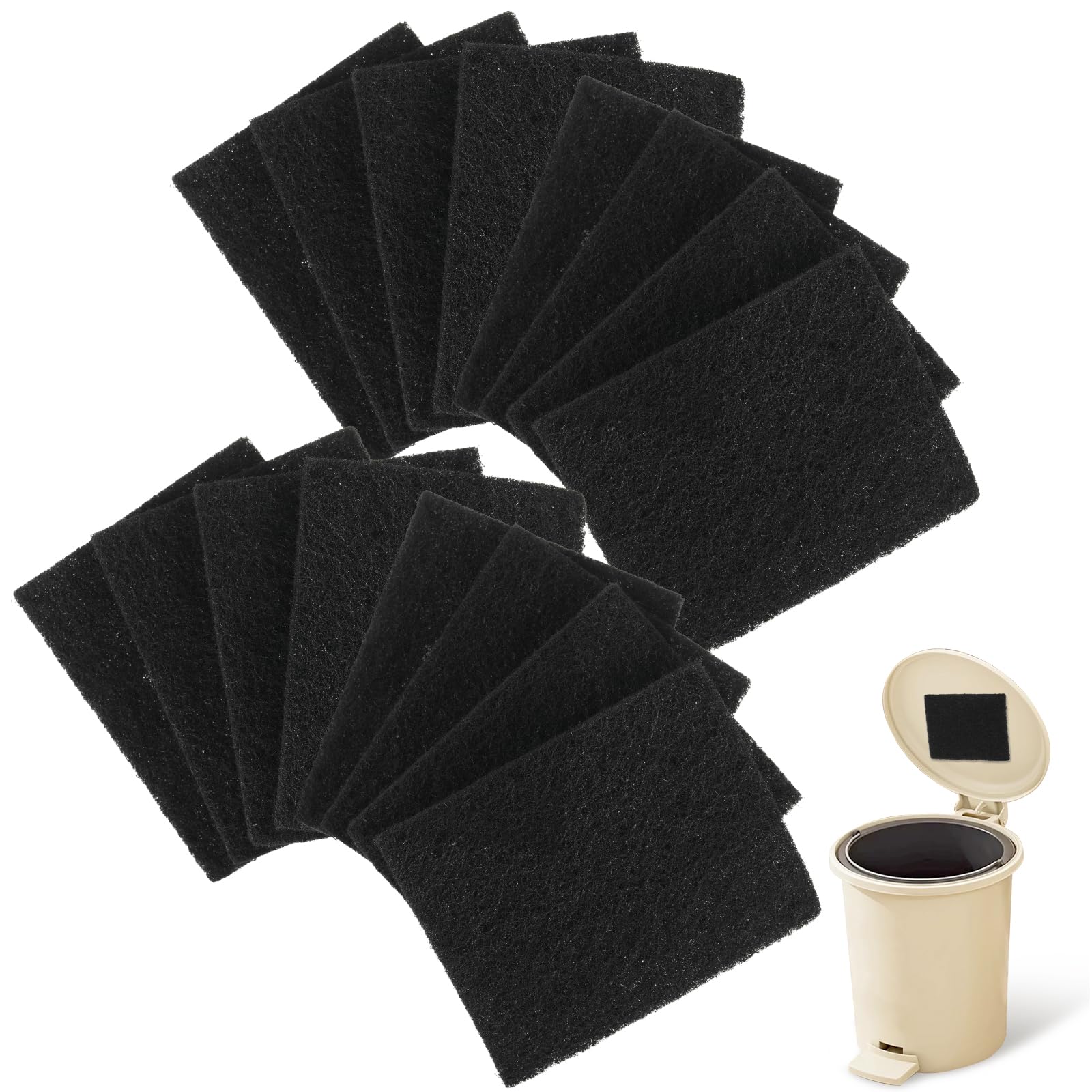 16 Pcs Compost Bin Filter, Filter Compost Bin Replacement Filter, Odour Absorbing Charcoal Filter, Kitchen Activated Carbon Filter, Compost Bin Carbon Filter Organic Waste Bin