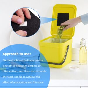 16 Pcs Compost Bin Filter, Filter Compost Bin Replacement Filter, Odour Absorbing Charcoal Filter, Kitchen Activated Carbon Filter, Compost Bin Carbon Filter Organic Waste Bin