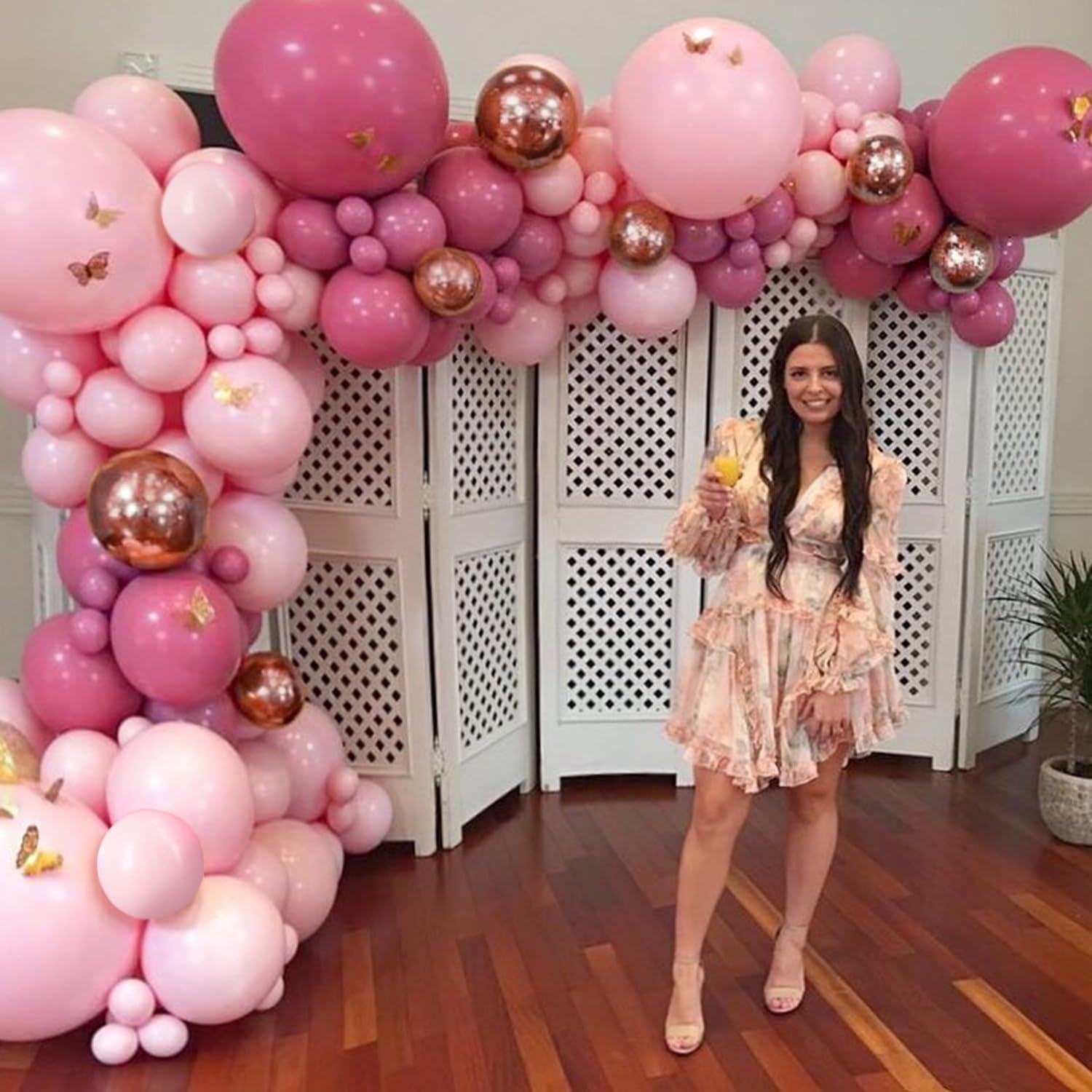 Pink Balloon Garland Arch Kit,Hot Pink Latex Pastel Pink Balloon, 18 12 10 5 Inch Latex Balloons for Wedding Baby Shower Bridal Shower Birthday Princess Theme Party Decorations