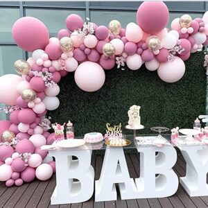 Pink Balloon Garland Arch Kit,Hot Pink Latex Pastel Pink Balloon, 18 12 10 5 Inch Latex Balloons for Wedding Baby Shower Bridal Shower Birthday Princess Theme Party Decorations