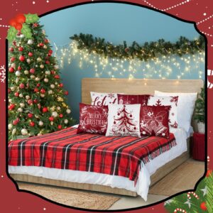 6 Pcs Christmas Pillow Covers Cushion Covers Decoration Christmas Pillow Cover Holiday Decor Throw Pillow Case for Sofa Couch Christmas Office Bedroom Decorations (Warm Style,20 x 20 in)