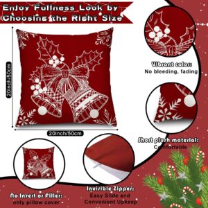 6 Pcs Christmas Pillow Covers Cushion Covers Decoration Christmas Pillow Cover Holiday Decor Throw Pillow Case for Sofa Couch Christmas Office Bedroom Decorations (Warm Style,20 x 20 in)