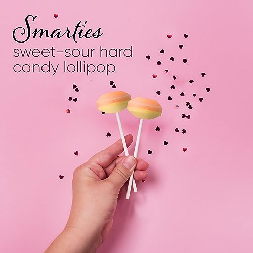 Smarties Lollipops 2Lb - 100 Pieces Individually Wrapped Bulk Lollipops Christmas Stocking Stuffers Candy