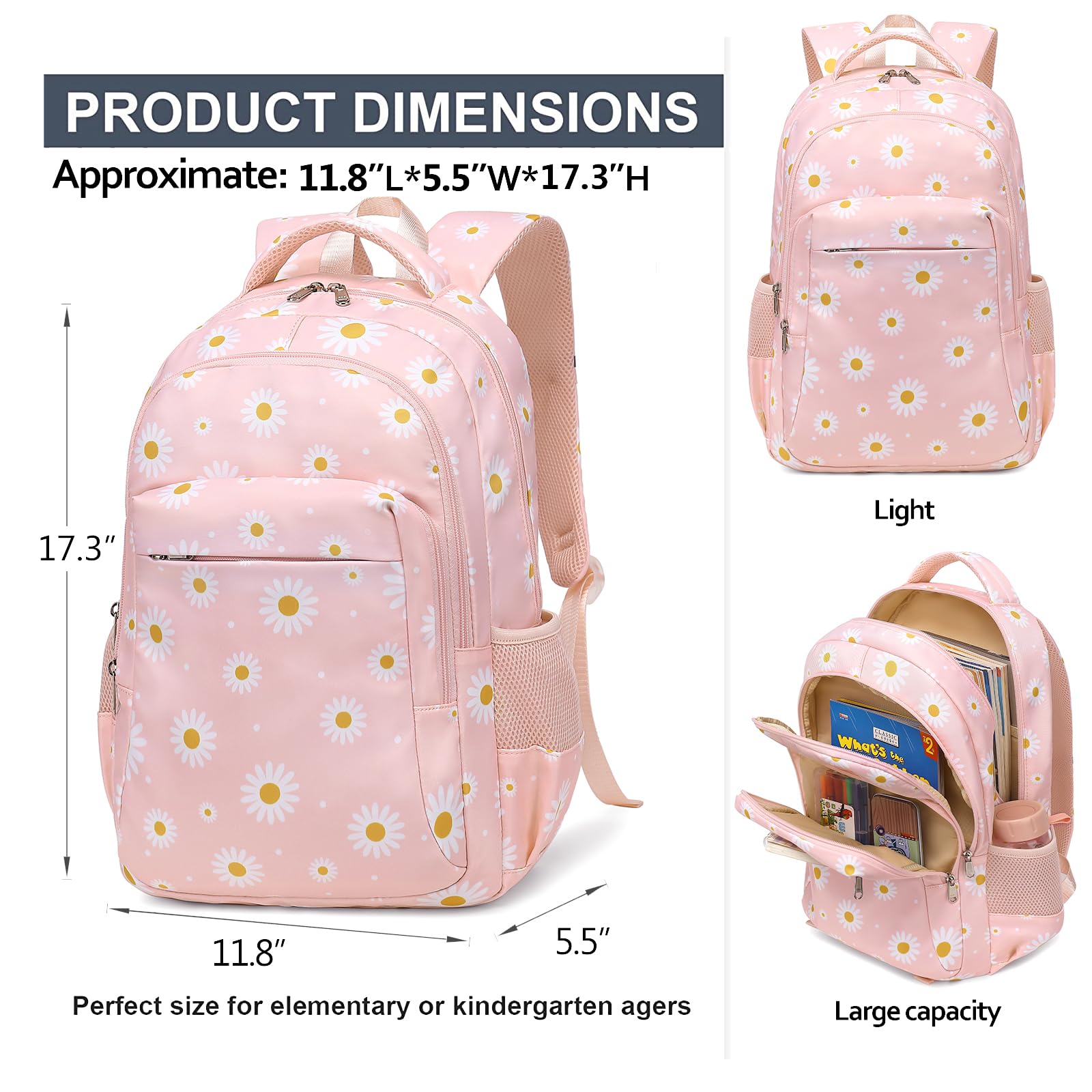 LEDAOU School Backpack Teen Kids Boys Girls Backpacks Teens Bookbag Casual Daypack School Bag