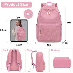 School Backpack for Teens Large Corduroy Bookbag Lightweight 17 inch Laptop Bag for Girls Boys Casual High School College