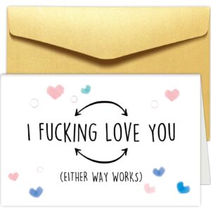funny anniversary card for him her, naughty birthday card for man women, valentine's day card, i fucking love you card, love fucking you card