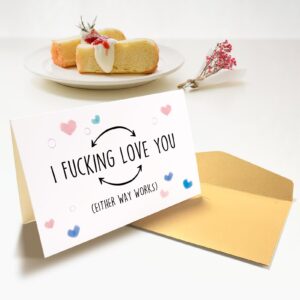 Funny Anniversary Card for Him Her, Naughty Birthday Card for Man Women, Valentine's Day Card, I Fucking Love You Card, Love Fucking You Card