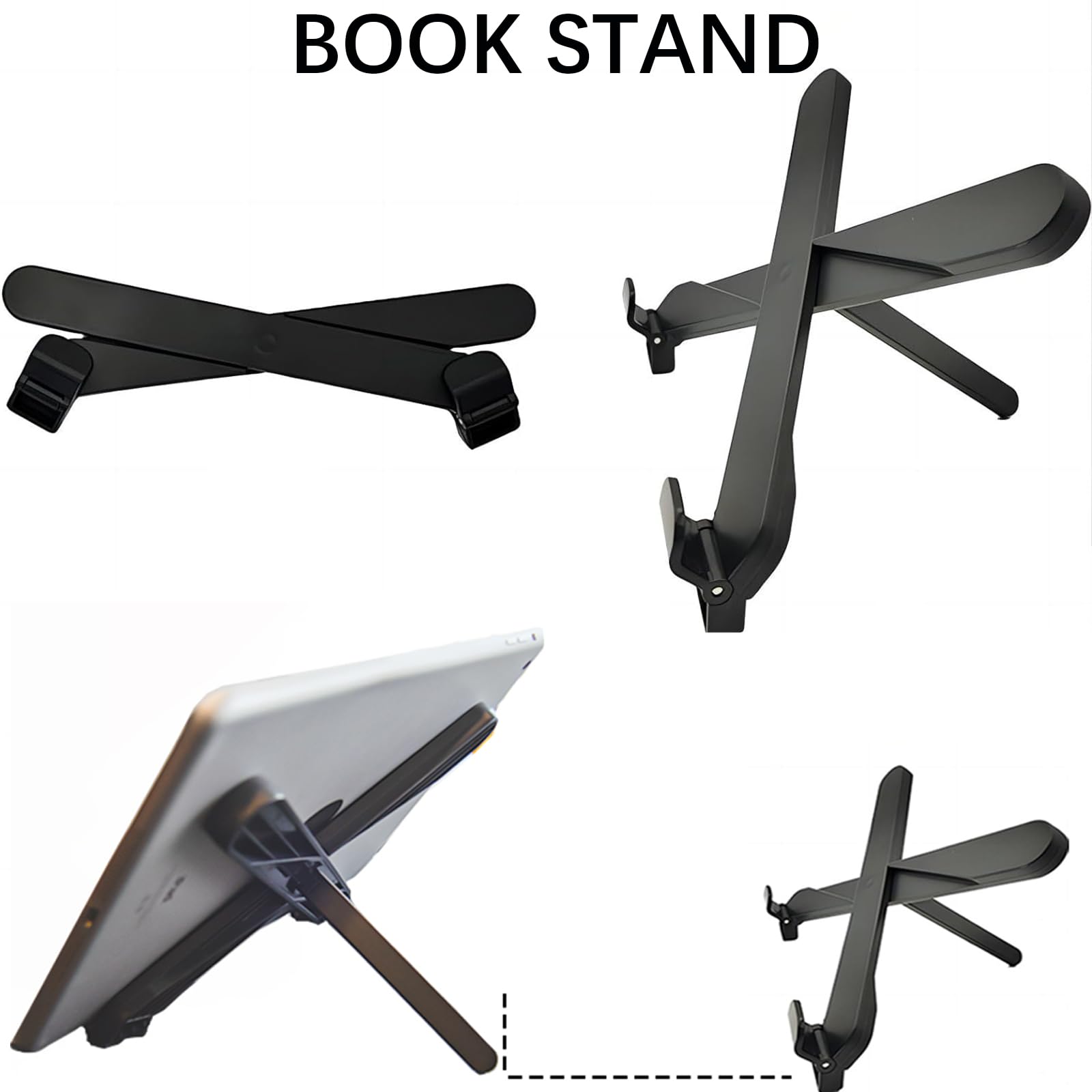 Haritzak Folding Table, Extra Large Table Top for Office and TV Dinner, Foldable Tablet Stand and Movable Phone Holder, Cup Holder with 3 Angle Settings