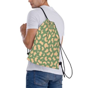 Animal Form Print Pattern Drawstring Backpack For Men And Women'S Sports And Fitness Bag, Large Size, Zippered Pocket, Lightweight, Foldable And Portable For Travel