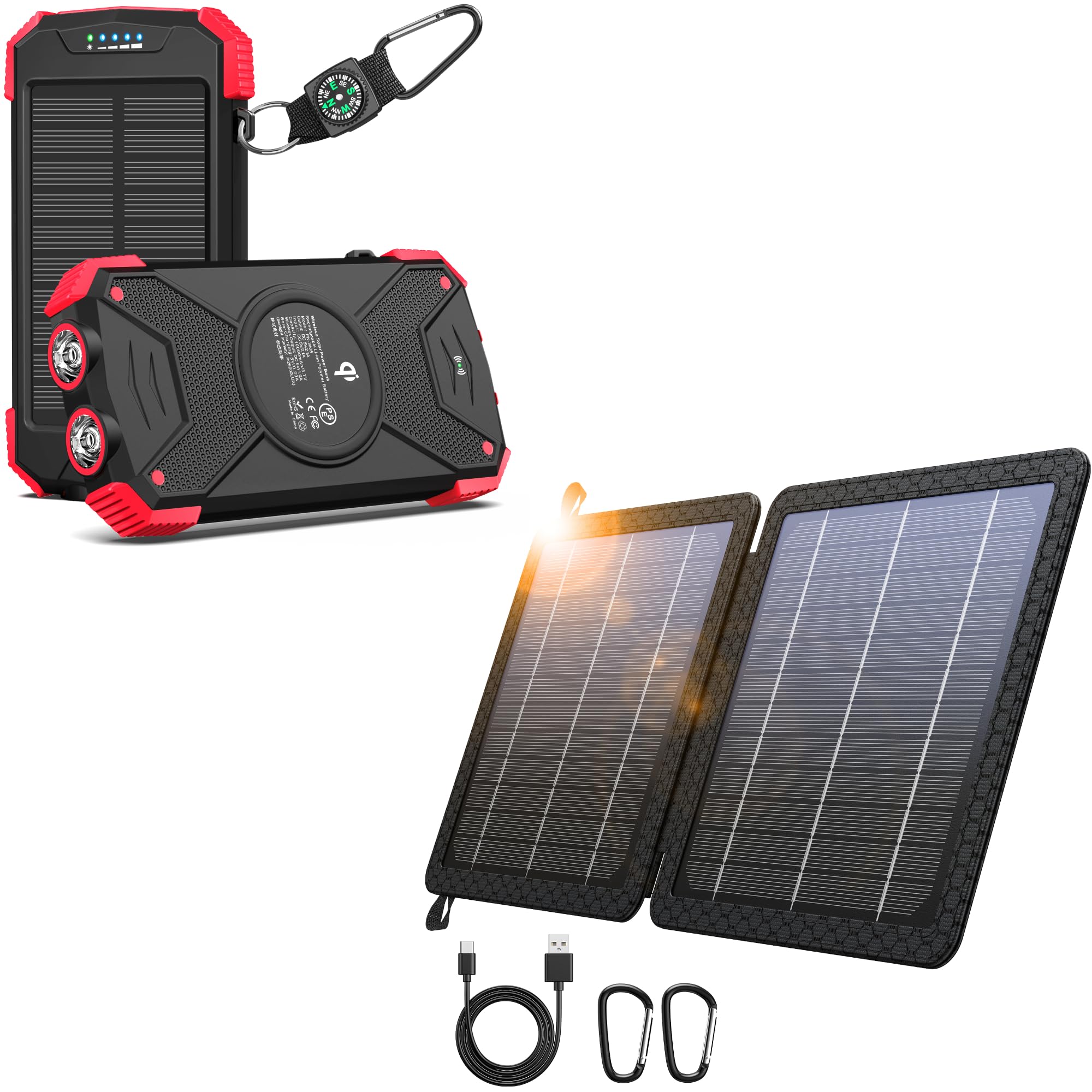 BLAVOR Solar Charger Power Bank Plus 10W Portable Solar Charger(5V/2A Max)