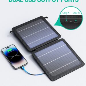 BLAVOR Solar Charger Power Bank Plus 10W Portable Solar Charger(5V/2A Max)