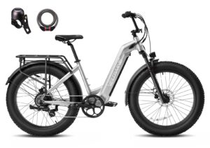 velowave electric bike 26" fat tire electric bike for adults ebike with 750w(peak 1000w) brushless motor 48v 15ah removable lg cell battery step-thru e bike up to 32mph free cable lock& bell