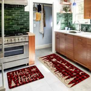 pinata Christmas Kitchen Mat 2 Piece-17x29 Inch&17x47 Inch Inch-Christmas Kitchen Rugs and Mats, Farmhouse Christmas Kitchen Decor, Red Welcome Mats for Floor, Non Skid Washable Christmas Decorations