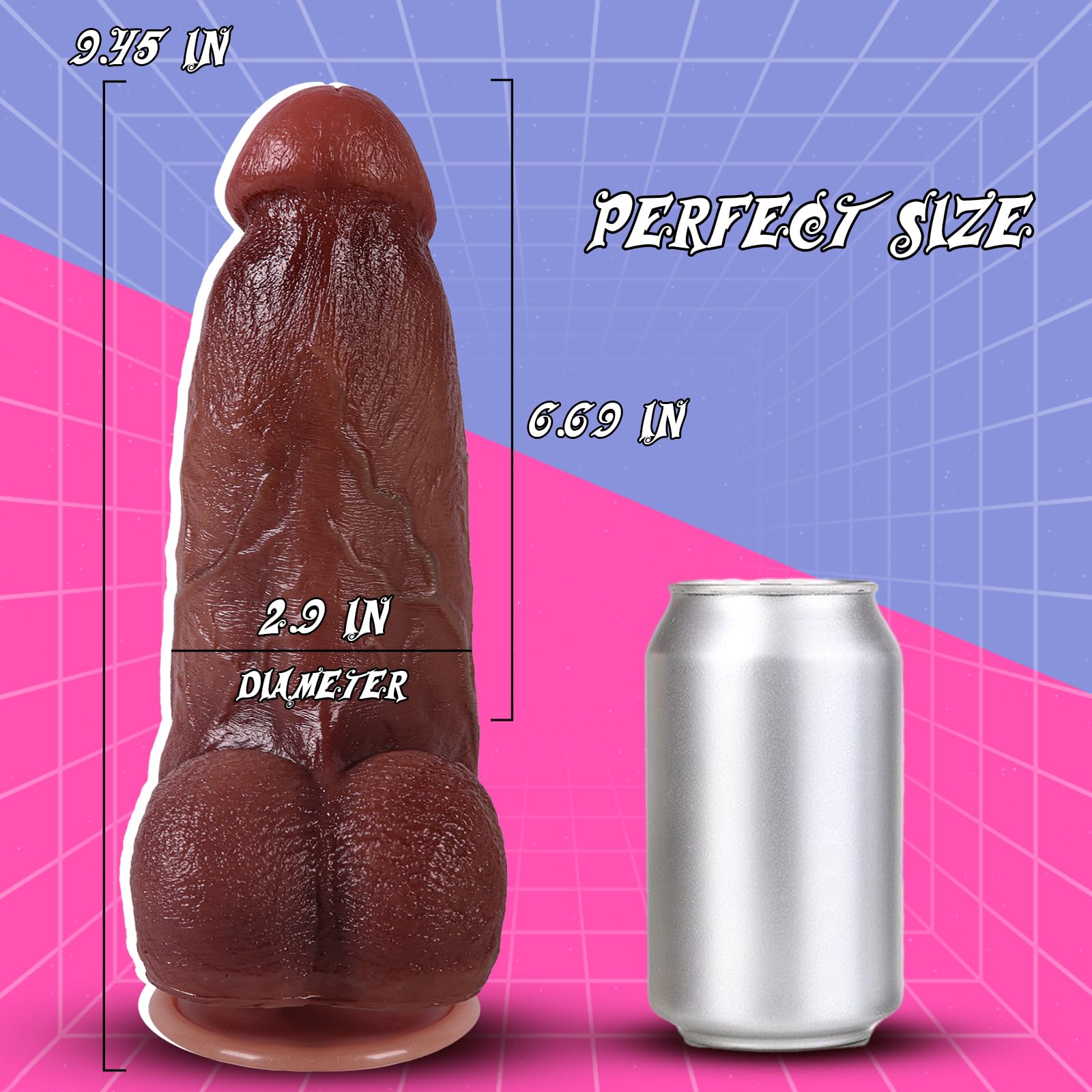 2.9" Diameter Huge Thick Dildo, XXL Realistic Dildo Adult Toys with Small Glans & Thick Big Dildos for Quick Orgasm, Safe Silicone Giant Dildo Suction Cup Dildo, G-spot Anal Sex Toys for Women and Men