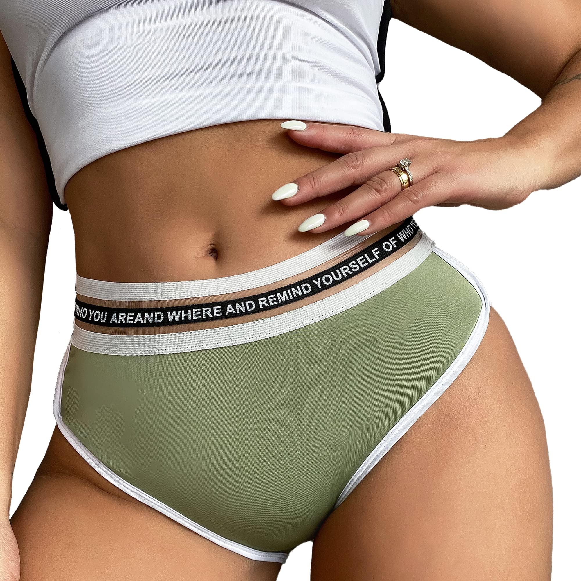 Women Retro Workout Dolphin Shorts Sexy Letter Print Yoga Hot Pants Army Green S