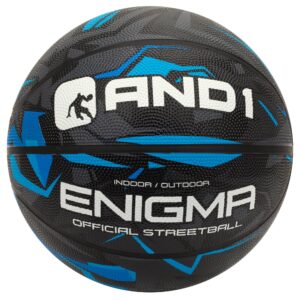 and1 enigma rubber basketball: official regulation size 7 (29.5 inches) street basketball - deep channel construction streetball, made for indoor outdoor