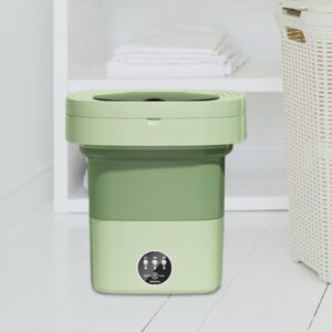 Portable Washing Machine Compact Small Washer 8L Powerful Lightweight Easy to Carry Small Bucket Washer for Dorm Apartment Laundry RV Sock, Green