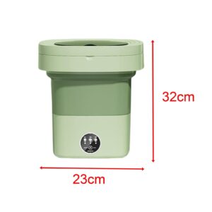 Portable Washing Machine Compact Small Washer 8L Powerful Lightweight Easy to Carry Small Bucket Washer for Dorm Apartment Laundry RV Sock, Green