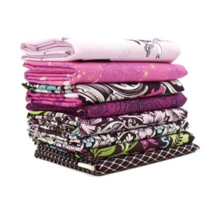 nightshade déjà vu fat quarter bundle (8 pieces) by tula pink for free spirit 18 x 21 inches (45.72 cm x 53.34 cm) fabric cuts diy quilt fabric