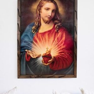 Mrcjsales- Our father in rustic frame, Oil painting, 24''x36'', 13''x18'', 10''x12'' inches, religious art image, Padre Nuestro , Cuadro rustico , Home decor, wall decor, church events, gifts (Large 24x36'' inches)