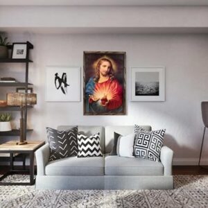 Mrcjsales- Our father in rustic frame, Oil painting, 24''x36'', 13''x18'', 10''x12'' inches, religious art image, Padre Nuestro , Cuadro rustico , Home decor, wall decor, church events, gifts (Large 24x36'' inches)