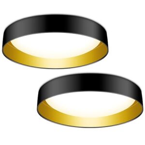 Flush Mount Ceiling Light Fixtures - 2Pack LED Ceiling Light Fixture 30W[375W Equiv] 3000LM Dimmable Bedroom Ceiling Lights, 3000K/4000K/5000K Black Ceiling Light for Bedroom Kitchen Hallway Closet