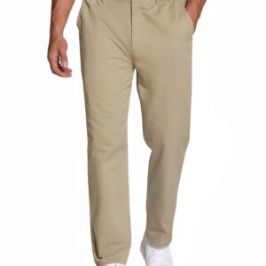 COOFANDY Slacks for Men Khaki Chino Pants Relaxed Fit Flat Front Long Trousers, Light Khaki, XL