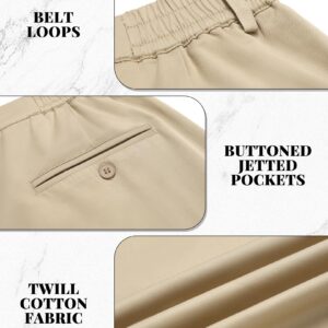 COOFANDY Slacks for Men Khaki Chino Pants Relaxed Fit Flat Front Long Trousers, Light Khaki, XL