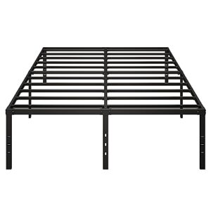 JTPTU 14 Inch Full Size Bed Frame,Metal Platform Bed Frame Full Size No Box Spring Needed, Noise Free,Heavy Duty Steel Slat Support, Easy Assembly,Non Slip Black Full Bed Frame