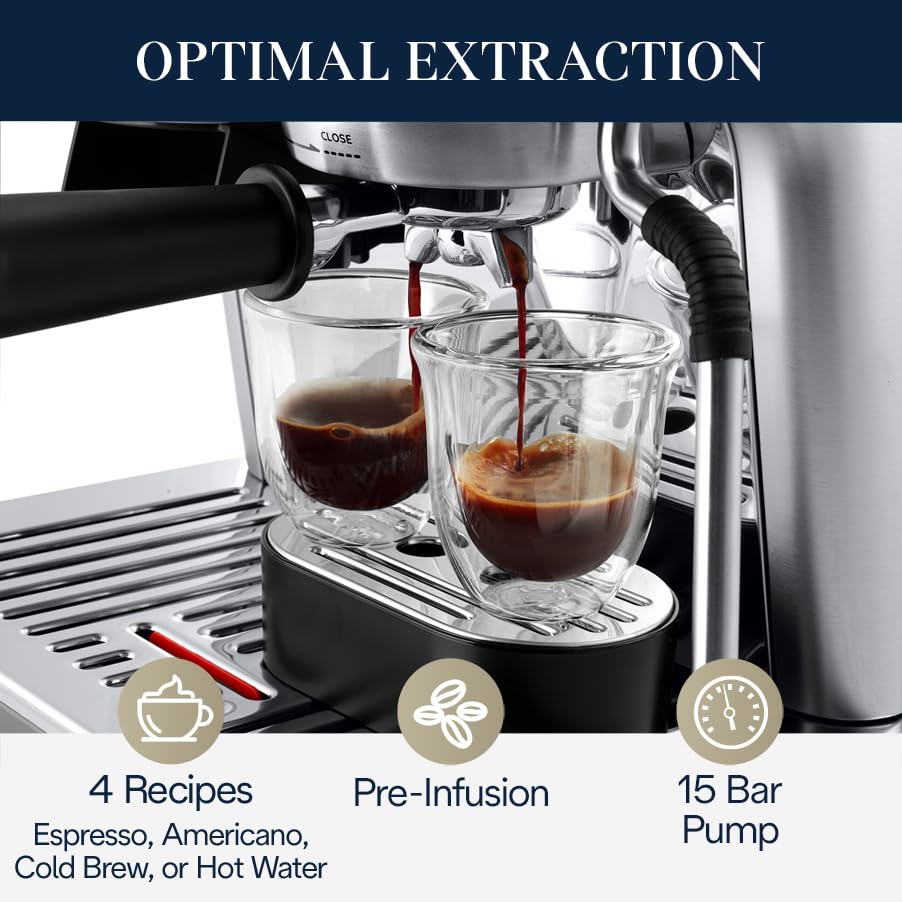 De'Longhi La Specialista Arte Evo Espresso Machine with Cold Brew, Manual Milk Frother, Barista Kit for Latte, Cappuccino, Built-in Grinder, EC9255M