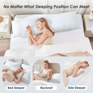 COLDHUNTER Body Pillow for Adults Long Pillow for Bed Full Body Pillow for Side Sleeper Soft Pregnancy Pillows for Sleeping Memory Foam & Cooling Pillow Cover with Zipper 20 * 54 Inch