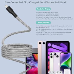 Magtame iPhone Charger Lightning Cable, 3.3ft Magnetic Coiled iPhone Cable Fast Charging Braided Charger Cord, MFi Certified Compatible with iPhone 14 13 12 11 Pro Max Plus Tangle-Free and Durable