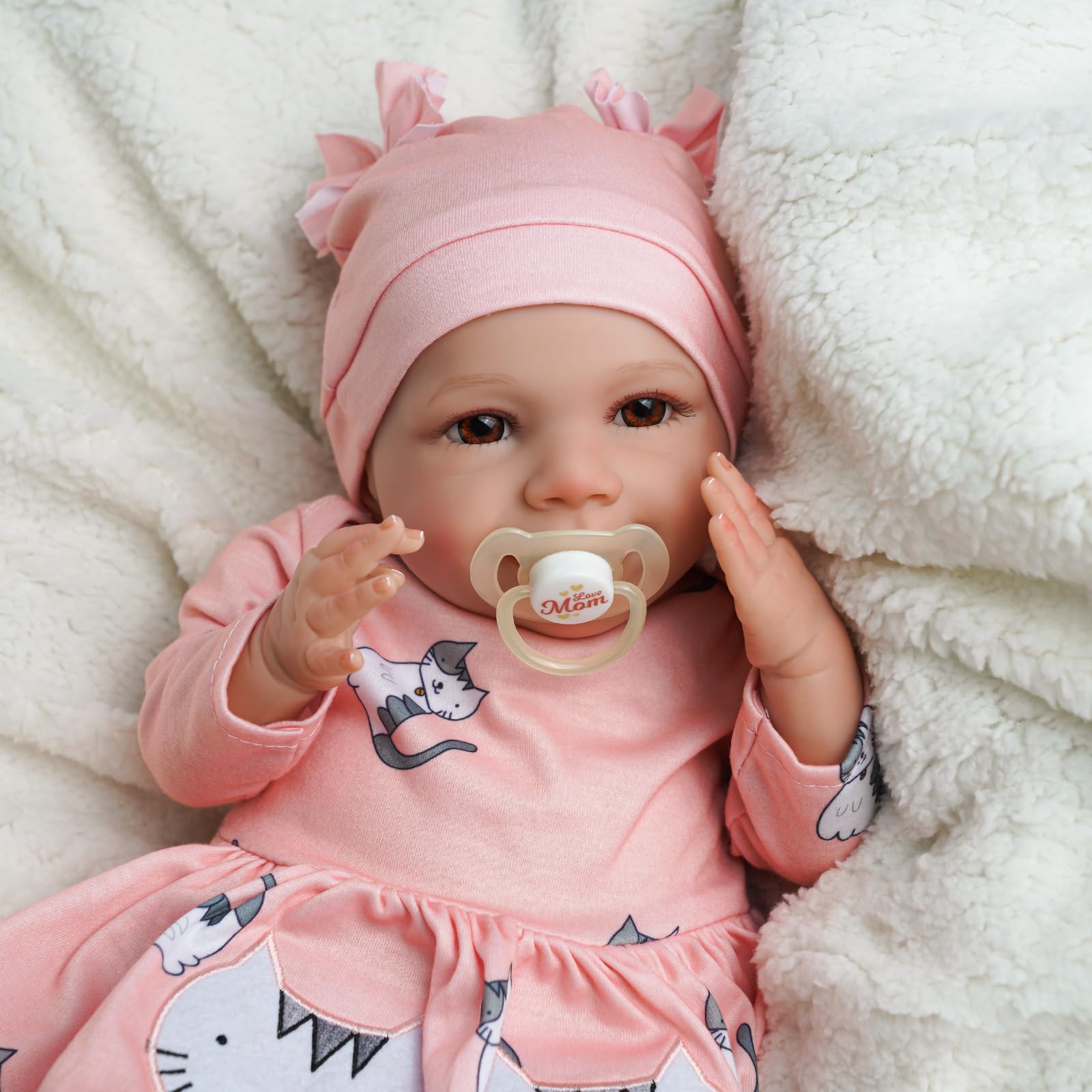 BABESIDE Lifelike Reborn Baby Dolls - 20Inch Soft Vinyl Handmade Realistic Baby Dolls Adorable Smiling Lifelike Newborn Dolls for Girls, Safe for Kids Age 3+