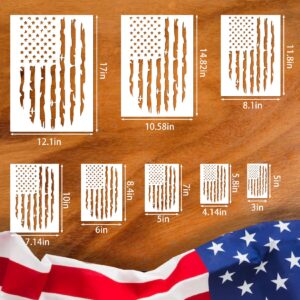 Pkqon Large American Flag Stencil Star Stencils for Painting 50 Stars Military Template for Flag Patriotic Wood Burning Stencils for Spray Painting on Shirt Project Crafts Wooden (Flag Two)