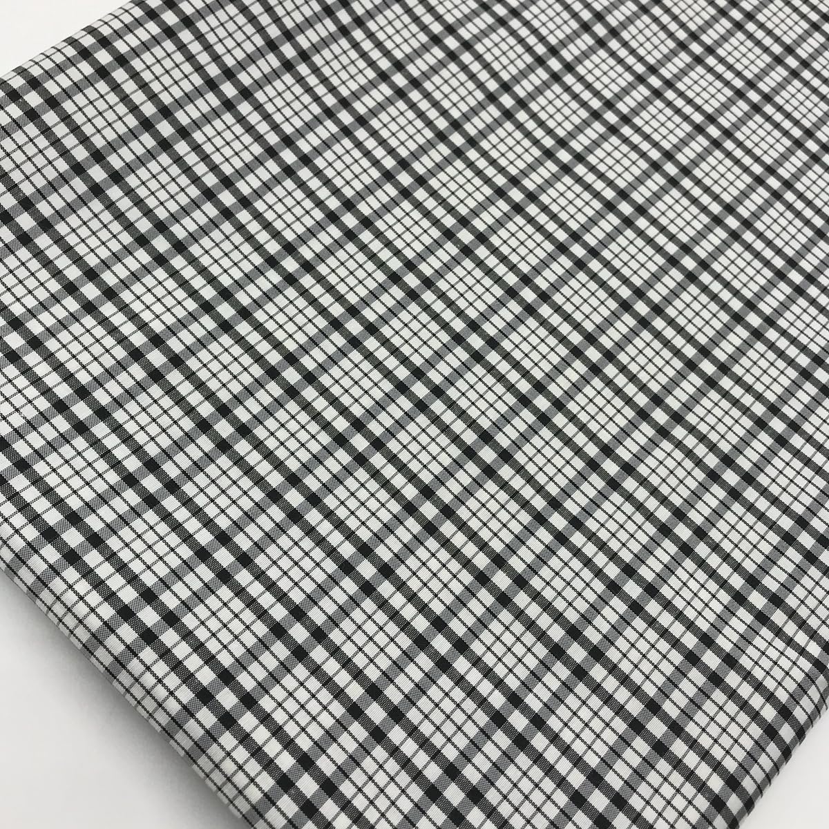 White-Black Checkered Plaid Fabric Width 57 Inches Yarn Dyed Polyester for DIY Sewing (2 Yard pre Cut)