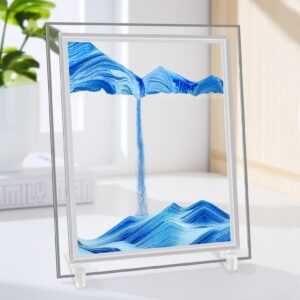 niucoo sand art liquid motion, moving sand art picture 3d sea sandscape, flowing sand frame adult kid large desktop art toys (large)