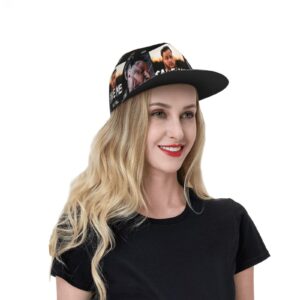 kingscom Jelly Singer Roll Hat Flat-Brimmed Baseball Cap Dad Ball Hat Snapback Hip Hop Cap for Men and Women Black