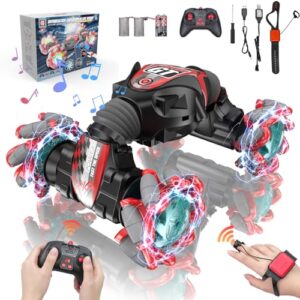 Gesture Sensing RC Stunt Car, 360° Rotating 4WD Transform Twist Cars Remote Control Car with Lights Music, 2.4GHz Hand Controlled RC Car for Boys & Girls 6 7 8 9 10 11 12 Year Old Birthday Xmas Gifts