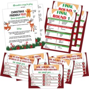 Christmas Friendly Feud Game, Friendly Feud Quiz, Baby Shower Game Cards for Adults, Family Activity, Feud Trivia Quiz, Games for Families Party Winter Party Supplies-LP6