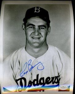 rex barney brooklyn dodgers signed jsa sticker 8x10 photo authentic autograph - autographed mlb photos