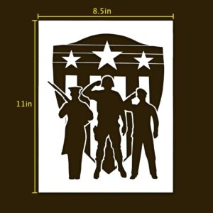 Military Stencil | Patriotic American Marine Navy Infantry Military Army Multipack Set Stencils for Painting on Wood, Glass, Wall, Rock, Fabric, Walls, Canvas, Glassware | US Army Stencil