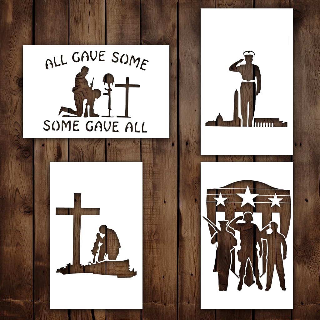 Military Stencil | Patriotic American Marine Navy Infantry Military Army Multipack Set Stencils for Painting on Wood, Glass, Wall, Rock, Fabric, Walls, Canvas, Glassware | US Army Stencil