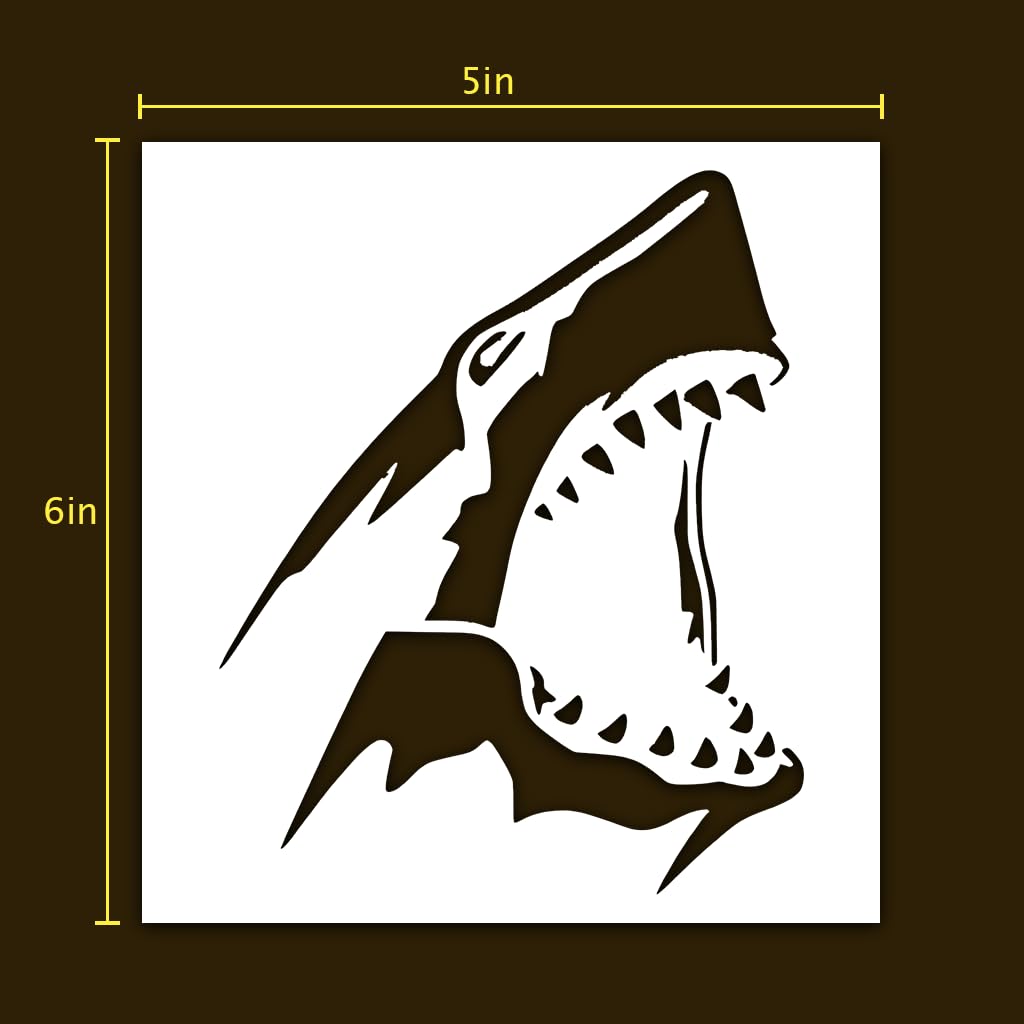 Shark Stencil | Sealife Ocean Animals Fish Sea Creatures Multipack Set Stencils for Painting on Wood, Glass, Wall, Rock, Fabric, Walls, Canvas, Glassware | Shark Stencil Template