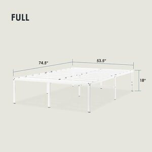 Best Price Mattress 18 Inch Metal Platform Bed Frame, Heavy Duty Steel Slats, White, Full