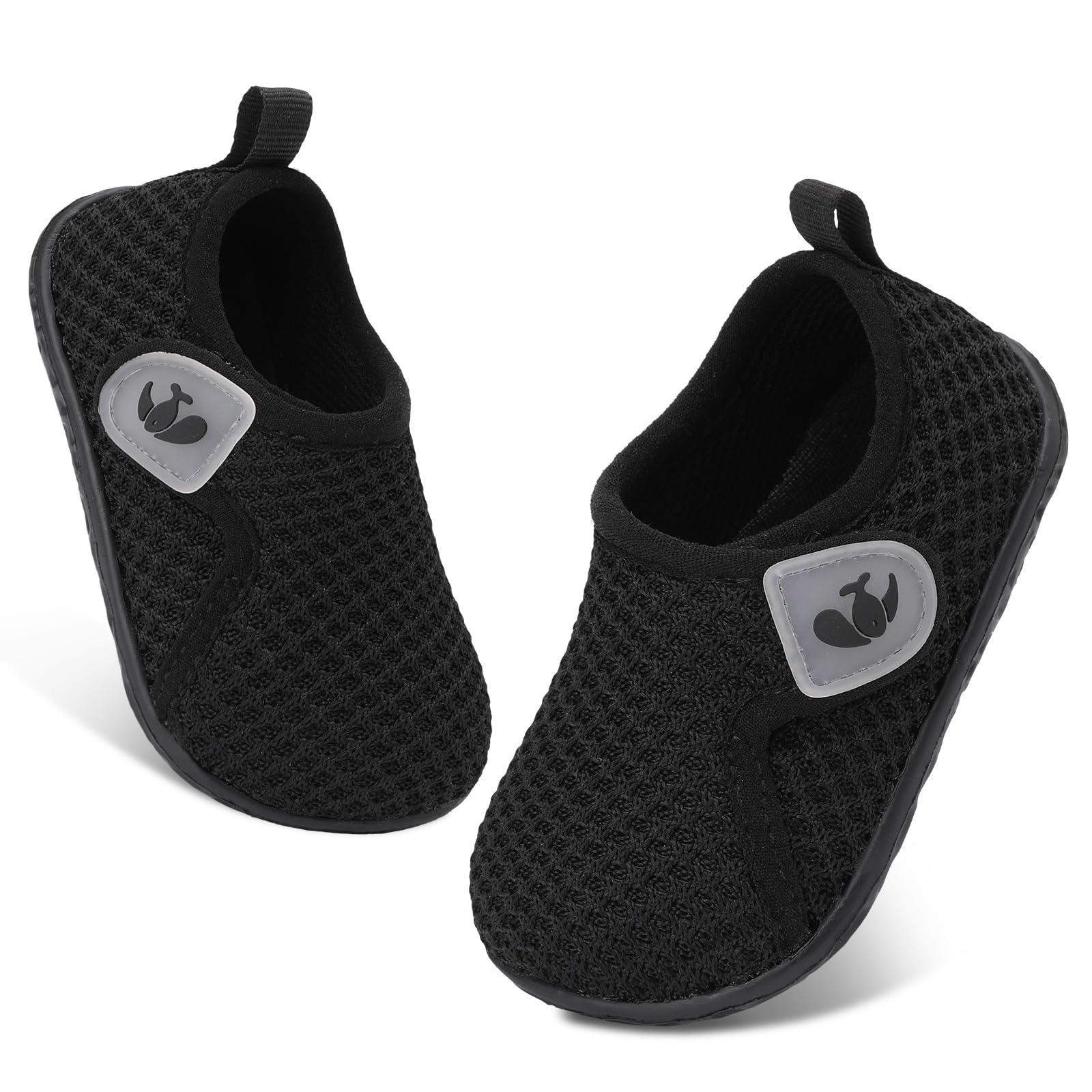 FEETCITY Infant Shoes Girls Boys Slip On Sneaker Newborn Crib Shoes First Walking Shoes Black