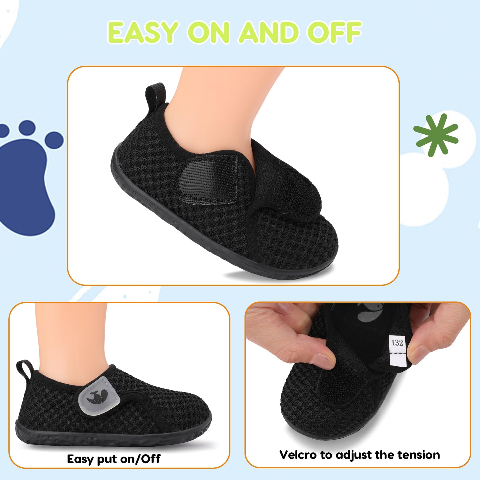 FEETCITY Infant Shoes Girls Boys Slip On Sneaker Newborn Crib Shoes First Walking Shoes Black