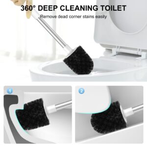 SetSail Toilet Brush and Holder, Automatic Bowl Brushes for Bathroom Ventilated Cleaner Scrubber Cleaning, White-pp