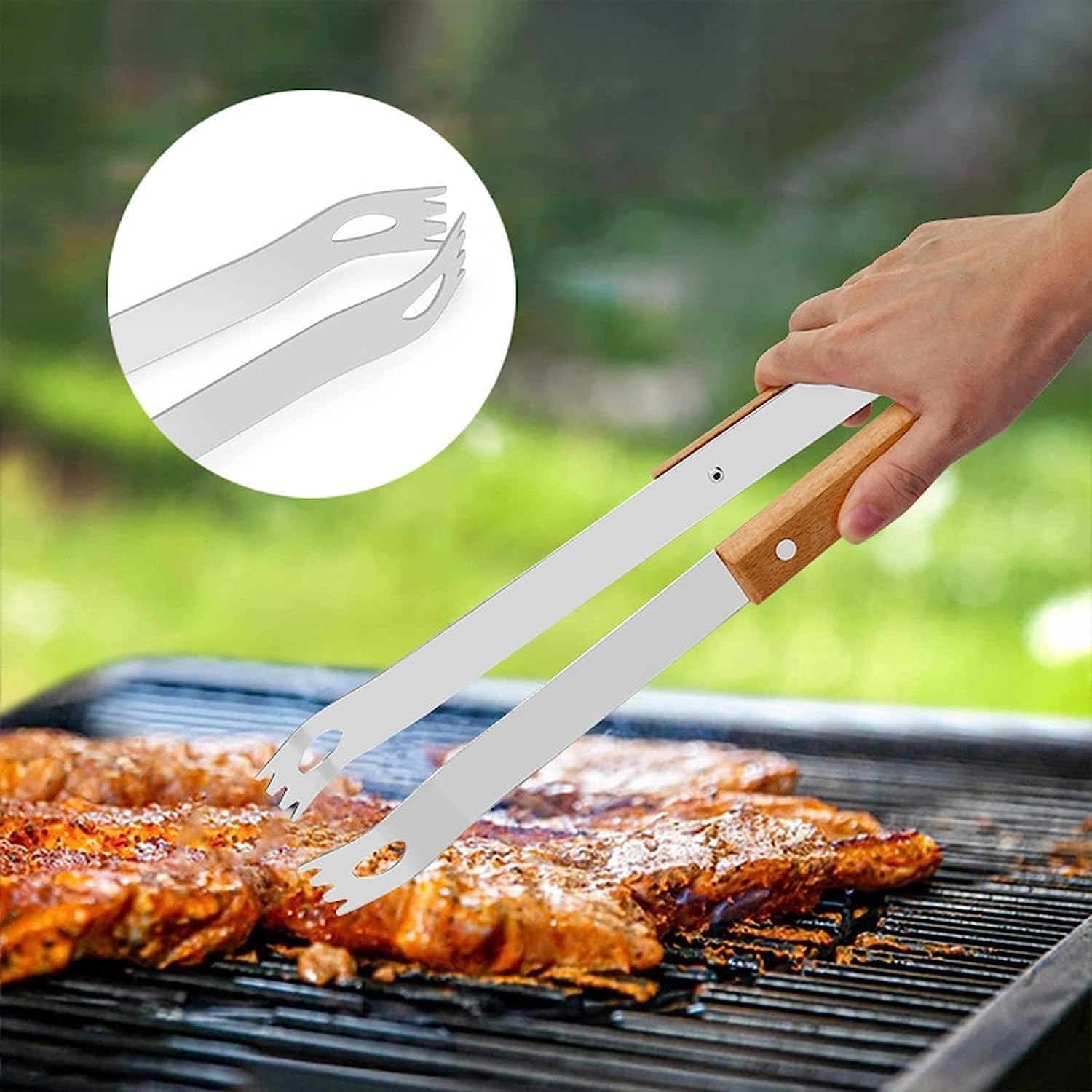 BBQ Tools Set, 4 PCS Portable Grilling Utensil Kit, Compact Barbecue Tool Set with Oxford Storage Bag - Suitable for Cooking and Camping Grilling Accessories