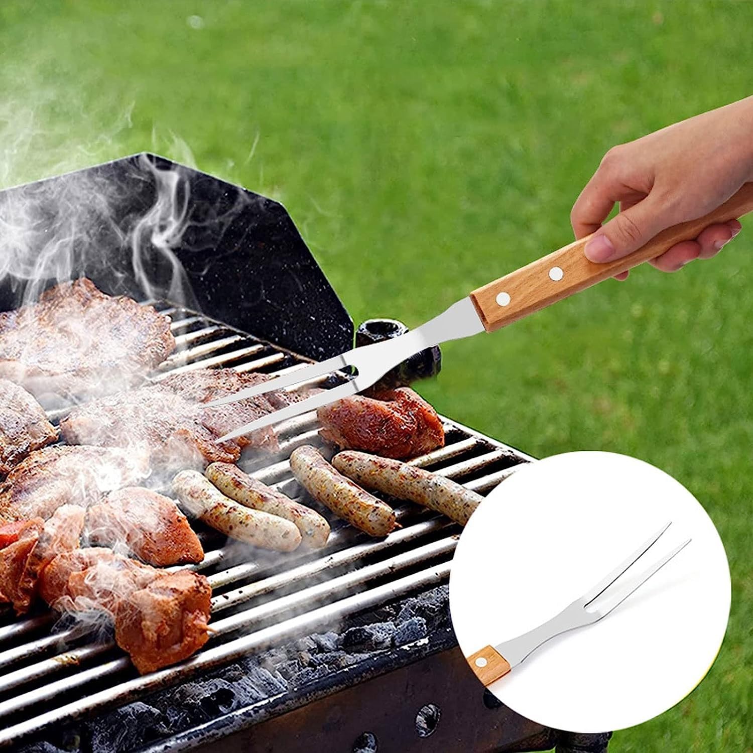 BBQ Tools Set, 4 PCS Portable Grilling Utensil Kit, Compact Barbecue Tool Set with Oxford Storage Bag - Suitable for Cooking and Camping Grilling Accessories